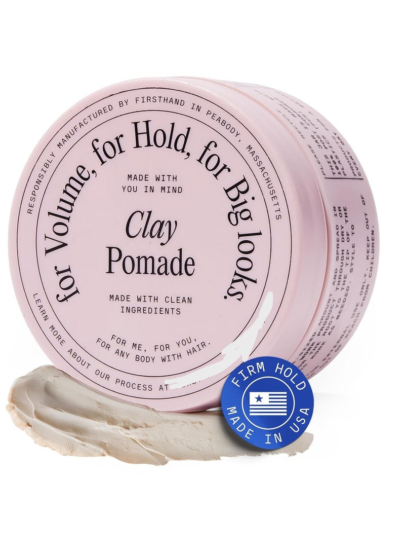 Firsthand Supply Hair Clay Pomade for Men & Women â€“ Matte Clay Finish & Extra Strong Hold â€“ Non-Greasy, Water-Based Organic Pomade â€“ Easy to Restyle â€“ Ideal for Short to Medium Hair Length â€“ 3oz - Image 1